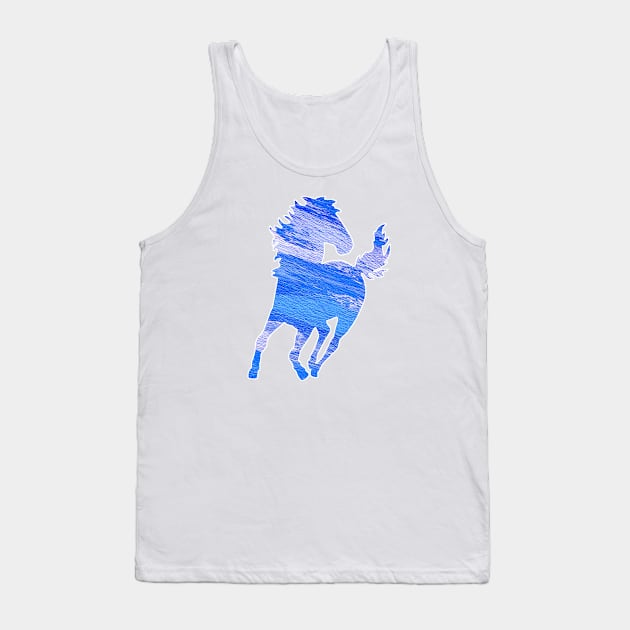 Horse Blue Canvas Watercolor Tank Top by hudayadi